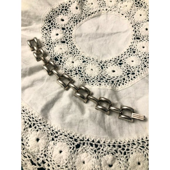 Heavy Vintage Handcrafted Sterling Link Bracelet - Picture 1 of 4